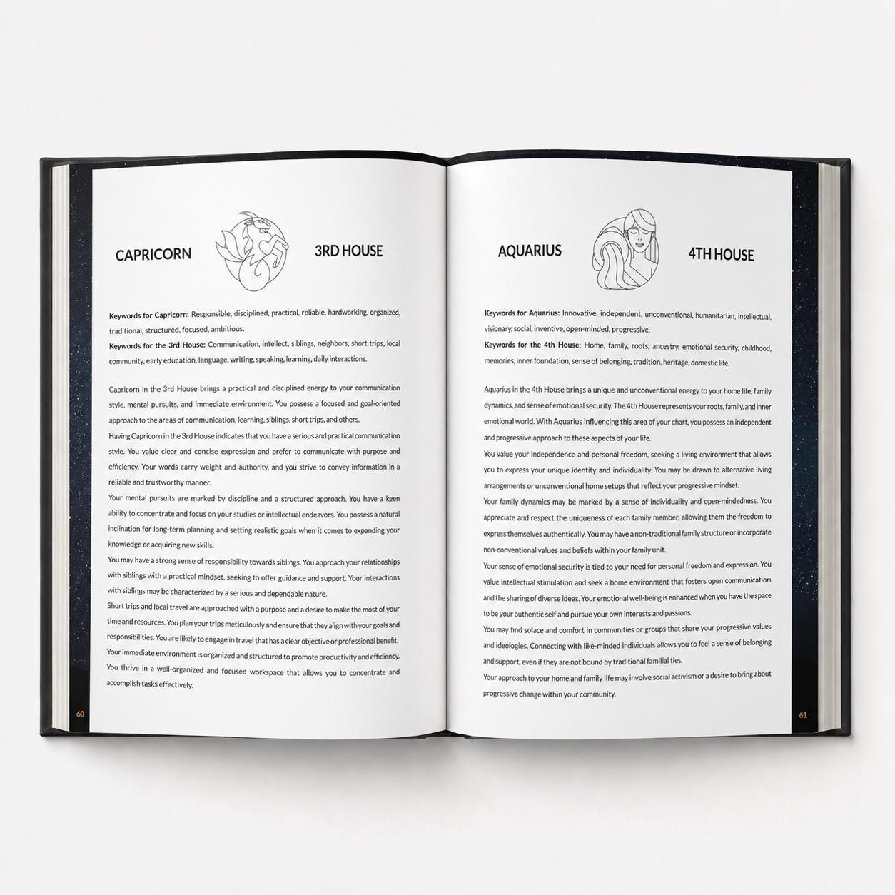 Personalized Astrology Birth Chart Book – Midnight Black