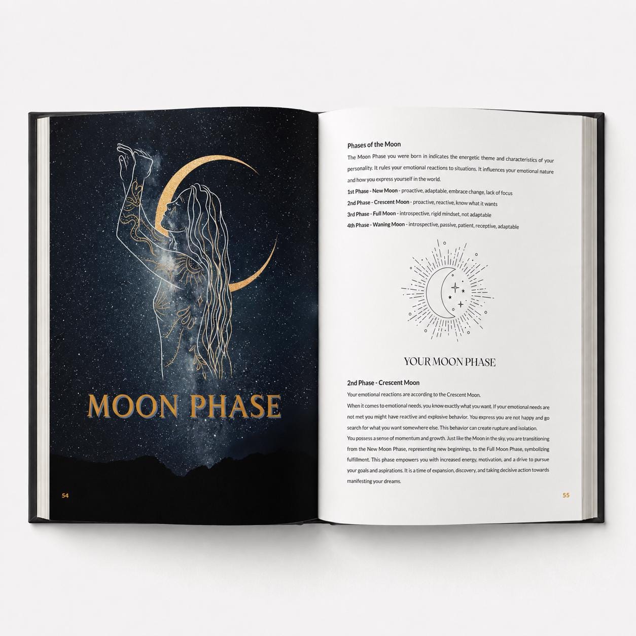 Personalized Astrology Birth Chart Book – Midnight Black