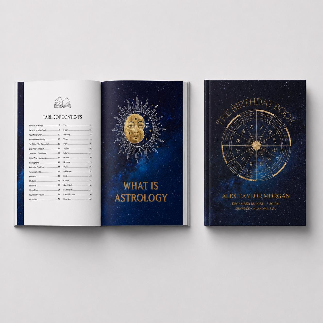 Personalized Astrology Birth Chart Book – Celestial Blue